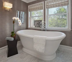 Clawfoot bathtub in the bathroom interior