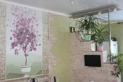 Liquid wallpaper photo in the kitchen interior photo how
