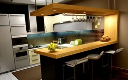 Refrigerator At The Bar Counter Kitchen Design