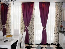 Curtain design for the living room and kitchen photo
