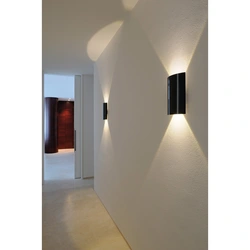 Wall lamps in the hallway interior