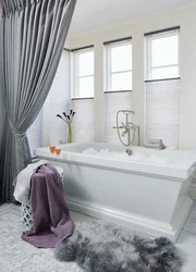 Дызайн ваннай са шторкай для ванны