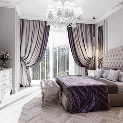 Modern Curtains In The Bedroom Interior Photo