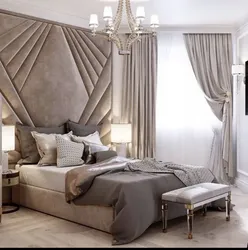 Modern Curtains In The Bedroom Interior Photo