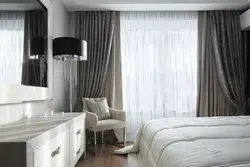 Modern Curtains In The Bedroom Interior Photo