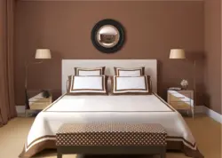 Bedroom interior in coffee colors