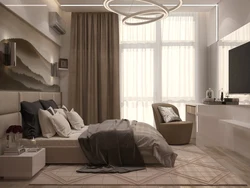 Bedroom interior in coffee colors