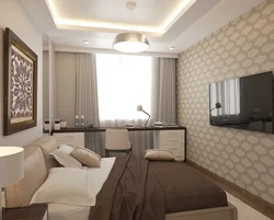 Bedroom interior in coffee colors