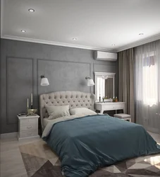 Gray beige walls in the bedroom photo