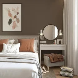 Gray beige walls in the bedroom photo