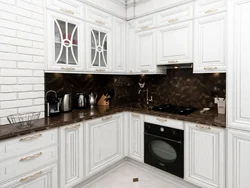 Photo of kitchen countertops in black