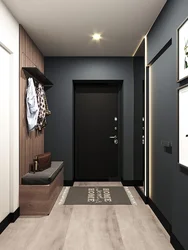 Hallway interior with dark floor