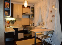 Bar counter table in the kitchen in Khrushchev photo