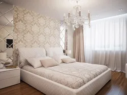 Colors combined with beige in the bedroom interior photo