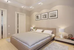 Colors combined with beige in the bedroom interior photo