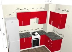 Corner kitchens with ventilation box in the corner photo design