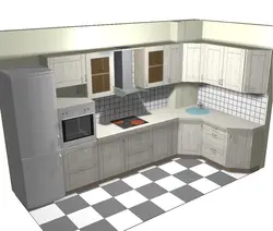 Кутнія кухні з корабам у куце вентыляцыйным фота дызайн