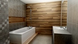 Finishing the bathroom with quartz vinyl tiles photo design