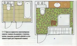 Combine a bath with a toilet in a panel house photo design