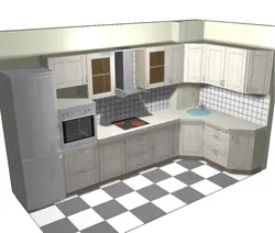 Kitchen design with corner box photo