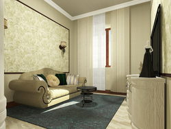 Living Room Interior Design With Combined Wallpaper