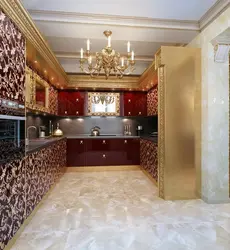 Combination Of Gold In The Kitchen Interior