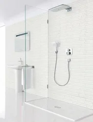 Tropical shower for the bathroom with mixer photo in the bathtub