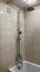 Tropical Shower For The Bathroom With Mixer Photo In The Bathtub
