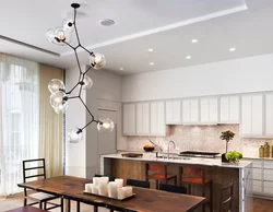 Ceiling chandeliers for suspended ceilings in the kitchen photo