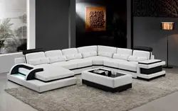 Large sofa in the living room in a modern style photo