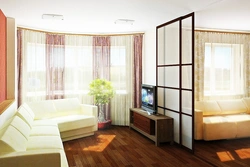 Однокомнатная квартира с двумя окнами в комнате фото
