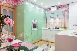 Color Combination With Pink In The Kitchen Interior Photo