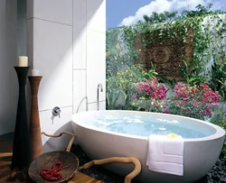 Bathroom Interior With Flowers