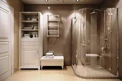 Интерьер ванной комнаты с душевой без ванны
