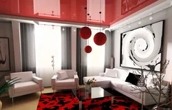 Красно белая гостиная дизайн