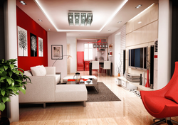 Красно белая гостиная дизайн