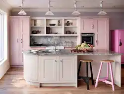 Powdery color in the kitchen interior