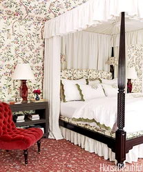 Дизайн спальни с кроватью с балдахином