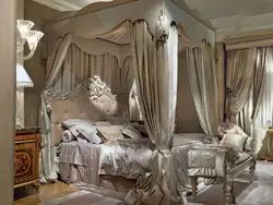 Дизайн спальни с кроватью с балдахином