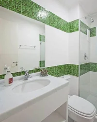 Ванная зелено белая плитка фото