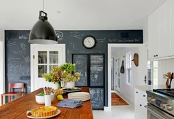 Черная Стена На Кухне Фото В Интерьере