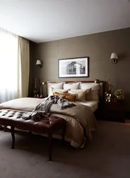 Brown walls in bedroom photo