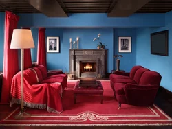 Combination Of Red Color In The Living Room Interior