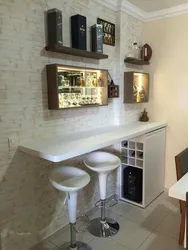 Bar counter for kitchen photo