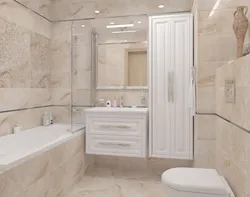 One tone tile design in the bathroom