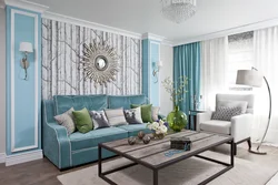 Gray blue living room design