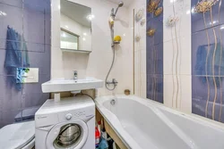 Toilet and bath in an ordinary apartment photo