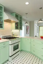 Beige And Mint In The Kitchen Interior