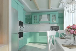 Beige And Mint In The Kitchen Interior
