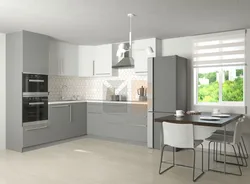 Кухня светлый верх серый низ фото